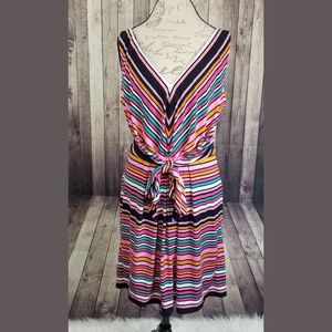 Betsey Johnson striped v-neck sleeveless dress
